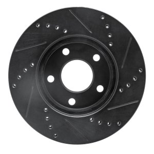 Chevrolet HHR Brake Rotor (1) - Front Left - R1 Concepts - Drilled & Slotted - Black - `06-`11